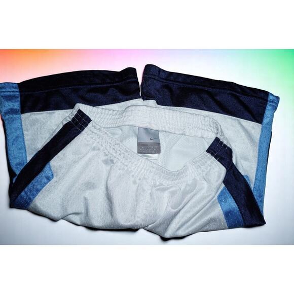 Nike Boys Mesh Athletic Shorts 7X Gray Navy Blue Swoosh Logo Made in Turkey - Picture 7 of 7